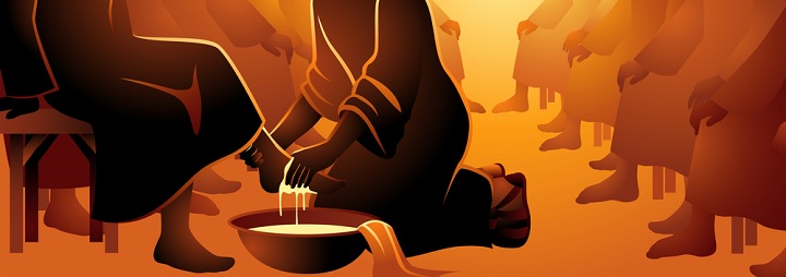 المسيح يغسل أقدام تلاميذه
